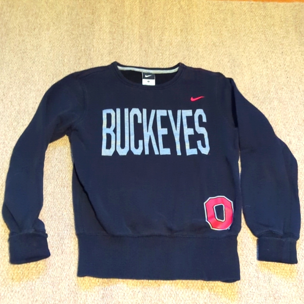 Nike Navy Buckeyes Sweatshirt with Red Ohio Patch